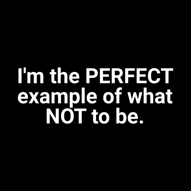 I'm The Perfect Example Of What Not To Be by Textology