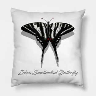 Zebra Swallowtail Butterfly Labeled Pillow