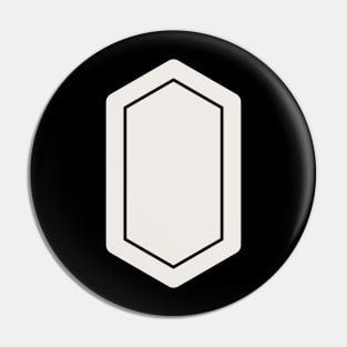 Minimalist Super Hero Symbol Silhouette elongated hexagon Pin