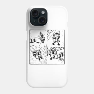 Raccoons Sitting Lineart Design Phone Case