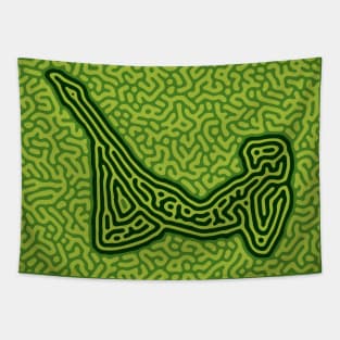 Unique Yoga Pose in  Abstract Background Tapestry