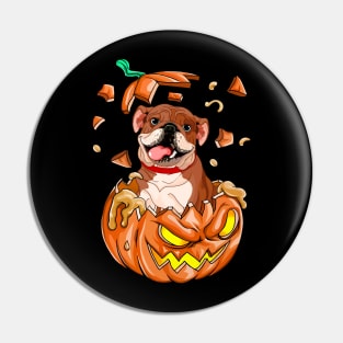 Pitbull In The Pumpkin tshirt halloween costume funny gift t-shirt Pin