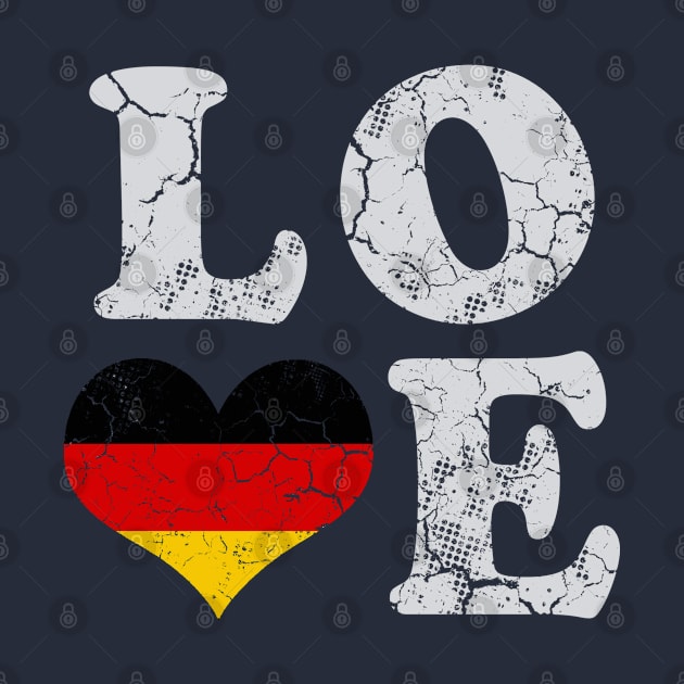 Love Germany German Flag Vintage Distressed by E