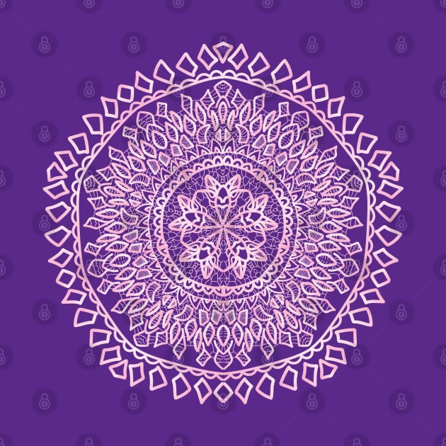 Light Pink Gradient Mandala by LozzieElizaDesigns