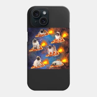 Pugs in Space Riding Pizza Phone Case