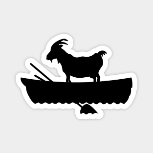 goat in a boat black Magnet