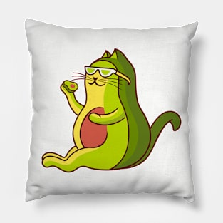 Cool Avocado Cat Pillow