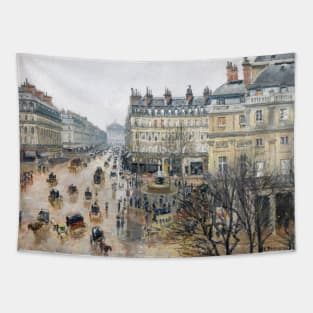 French Theater Square, Paris by Camille Pissarro Tapestry