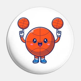 Cute Basket Ball Cartoon Pin