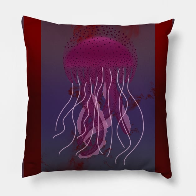 Purple Jellyfish Pillow by AnimaSomnia