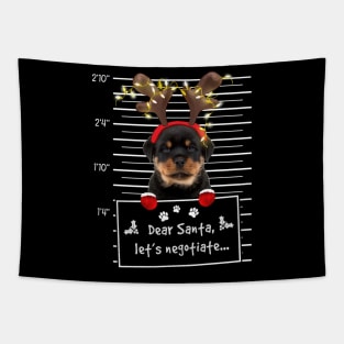 Rottweiler Dear Santa Let's Negotiate Christmas Tapestry