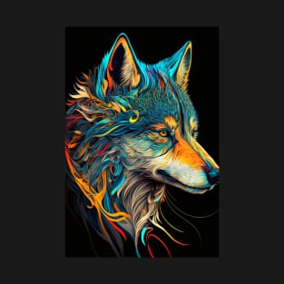 Stylized Wolf Portrait T-Shirt