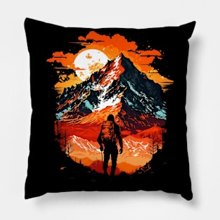 Hiking Mountaineering Mountains Pillow