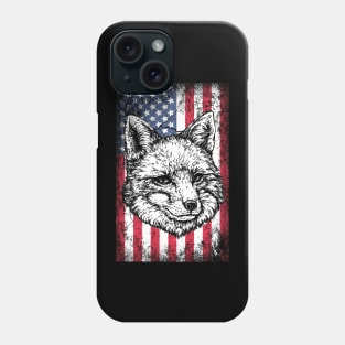 Patriotic Fox American Flag Phone Case