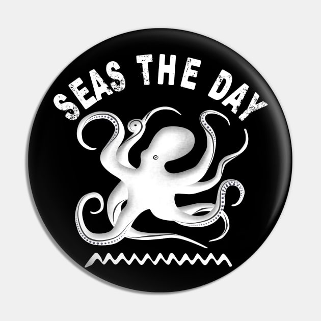 Seas The Day | Octopus Silhouette Pin by TMBTM