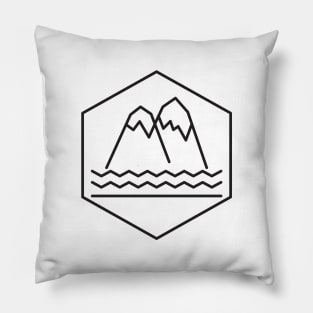 Minimalist Mountains and waves Pillow