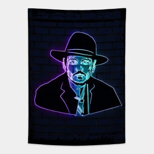 Johnny Depp neon art Tapestry