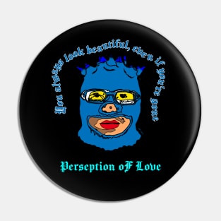 Blue Balaclava Mask With Quote Pin