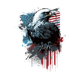 American Flag Eagle Abstract Design T-Shirt