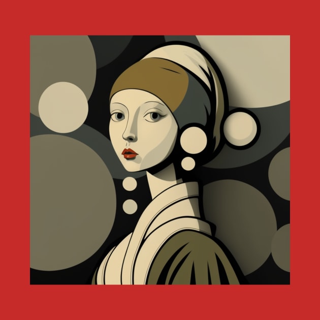 Illustration of Girl with a Pearl Earring by Johannes Vermeer by KOTYA