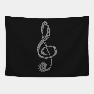 Treble Clef Musical Note Design Tapestry