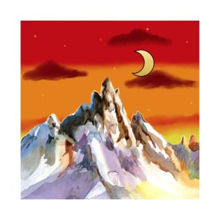 Desert Moon over Mountains T-Shirt