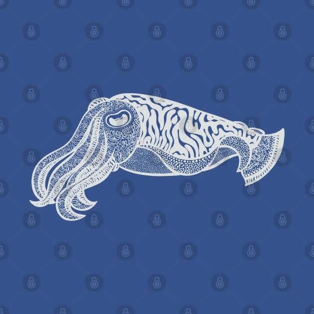 Cuttlefish - hand drawn detailed sea animal design by Green Paladin