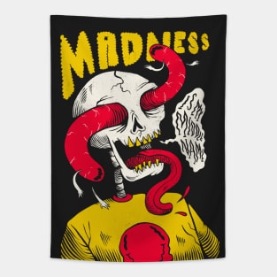 Madness Is My Middle Name // Gnarly Skeleton Drawing Tapestry