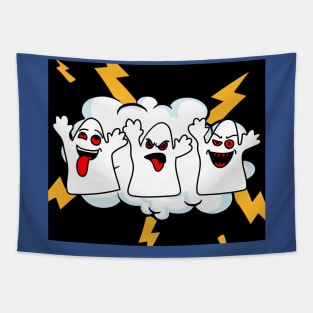 Funny Little Ghosts Halloween Tapestry