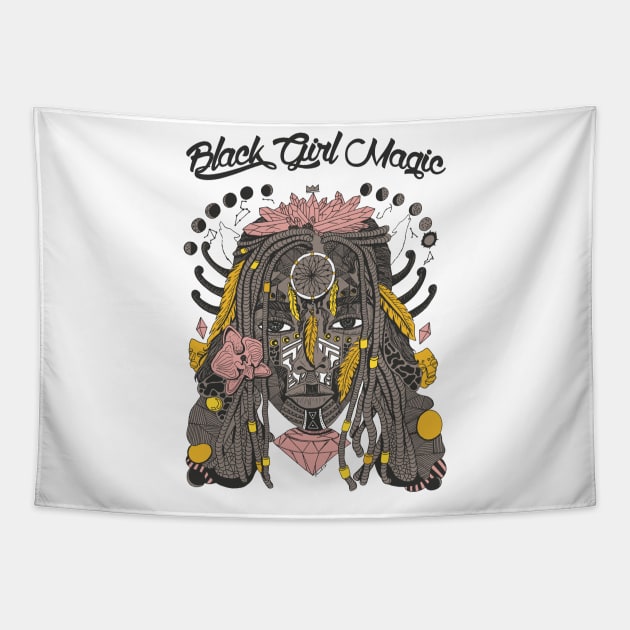 Treasure Brown - Goddess of Dreams Black Girl Magic Tapestry by kenallouis