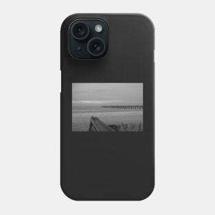 The Pier Streching Out into Sea BW Phone Case