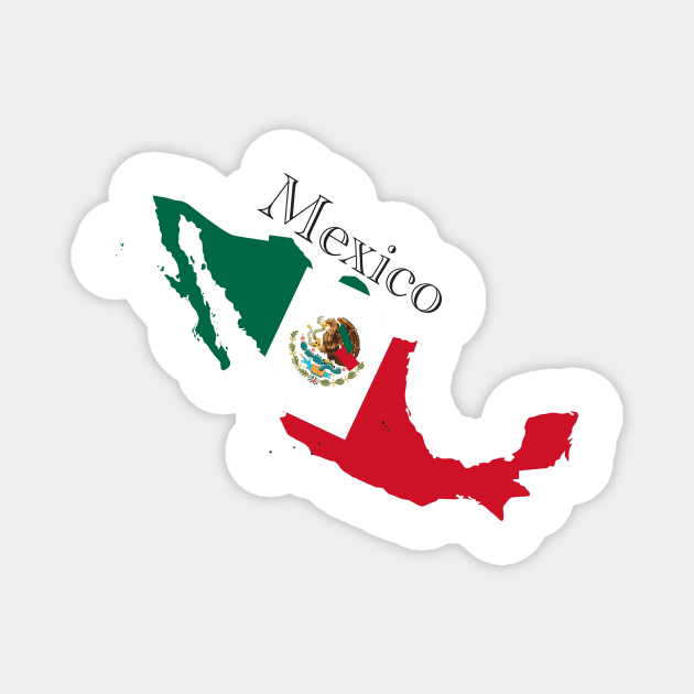 Mexican Map and Fkag Magnet by TNMGRAPHICS