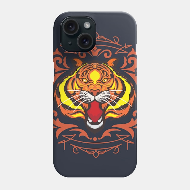 Angry Tiger Design Phone Case by EMTEHA