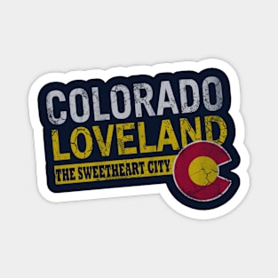 Colorado Loveland The Sweetheart City Retro Magnet