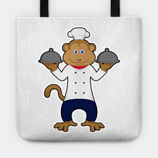 Monkey as Cook with Serving plates Tote