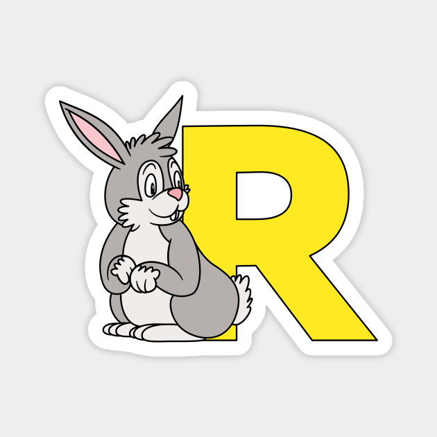 Letter R With Rabbit Rabbit Magnet Teepublic