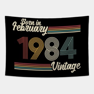 Vintage Born in February 1984 Tapestry