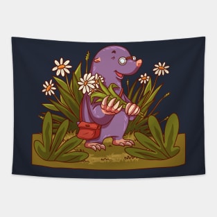 Mole Carrying Flower Tapestry