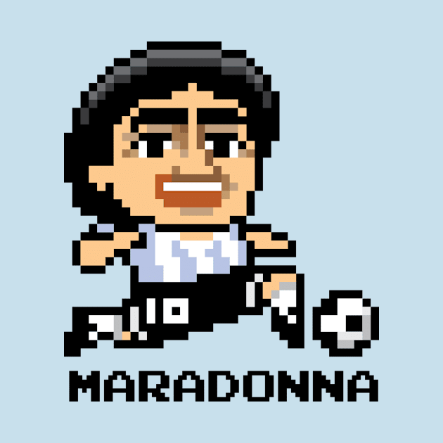 Diego Maradonna Pixel Character by Rebus28