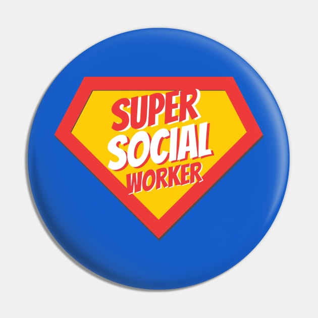 Social Worker Gifts | Super Social Worker Pin by BetterManufaktur