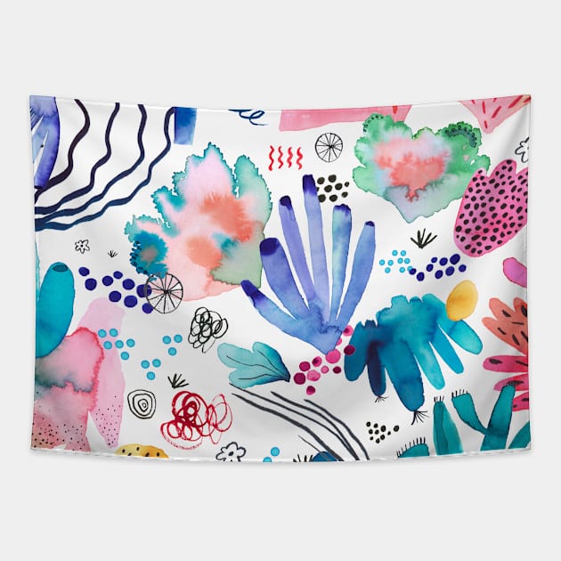 Modern Coral Reef Multi Tapestry by ninoladesign