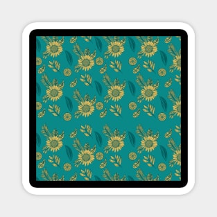 Sunflower Seamless Print Magnet