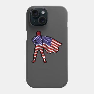 Hero of American Wearing Cape of United States Flag Representing Brave and Hope Phone Case