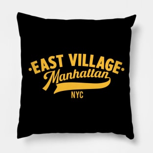 East Village Manhattan - NYC Minimal Logo Pillow