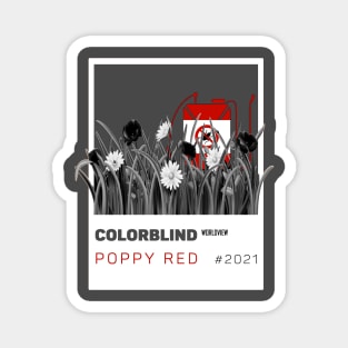 POPPY RED - white card  by COLORBLIND WorldView Magnet