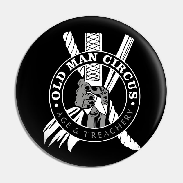 Old Man Circus (white) Pin by paintedmonk