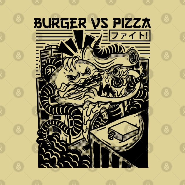 Burger vs Pizza by popcornpunk