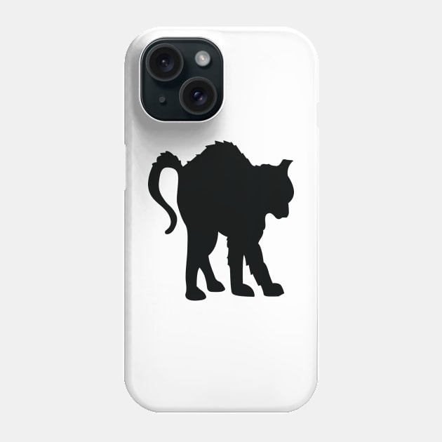 Black Cat Phone Case by White Name