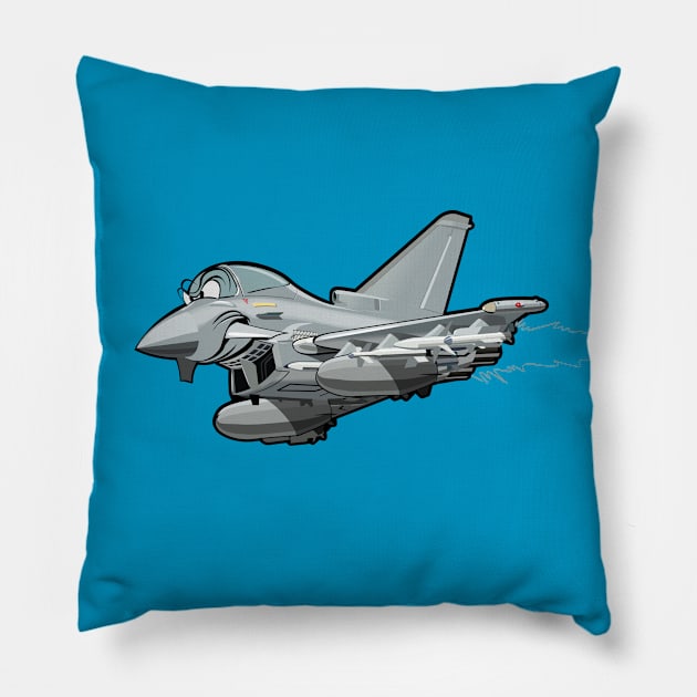 Cartoon Fighter Plane Pillow by Mechanik