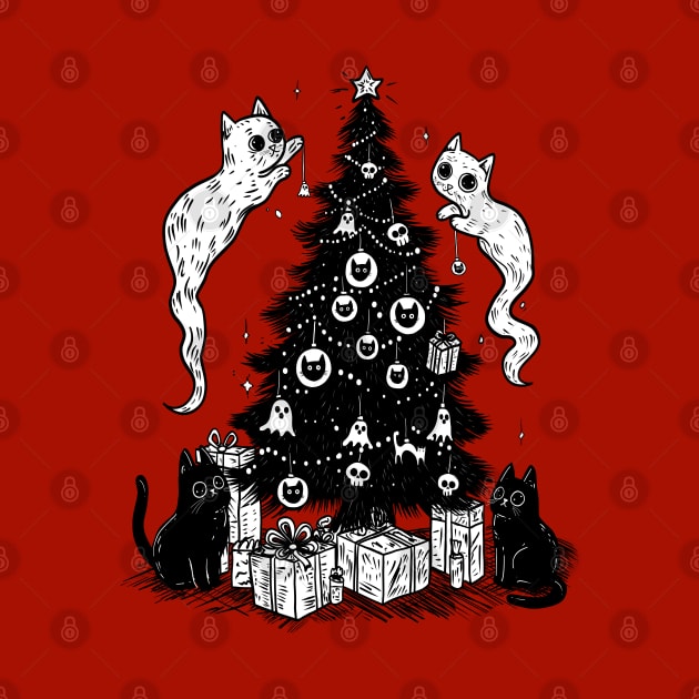 Decorating the Spooky Tree by KilkennyCat Art